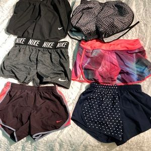 Lot of 6 pairs of girls Nike Shorts M, great shape